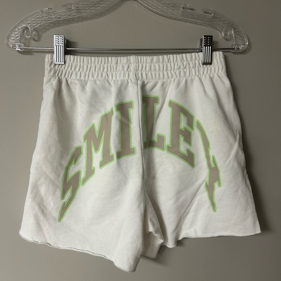 H&M White SMILEY Sweat Shorts - Picture 3 of 4